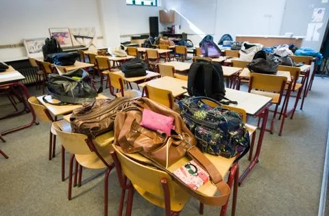 Empty classroom Stock Photos