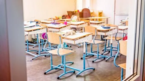 Empty, classroom, school classroom, interior, education, back to school Photos