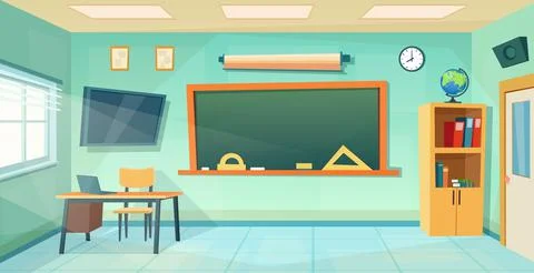 Empty classroom. School Education background. Stock Illustration