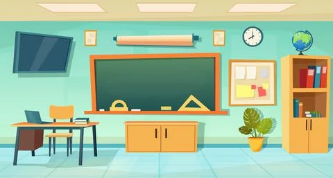 Empty classroom. School Education background. Stock Illustration