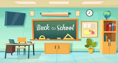 Empty classroom. School Education background. Stock Illustration
