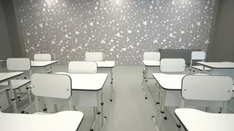 Empty classroom in school or university - chairs and desks without anyone. All Stock Footage 172070227