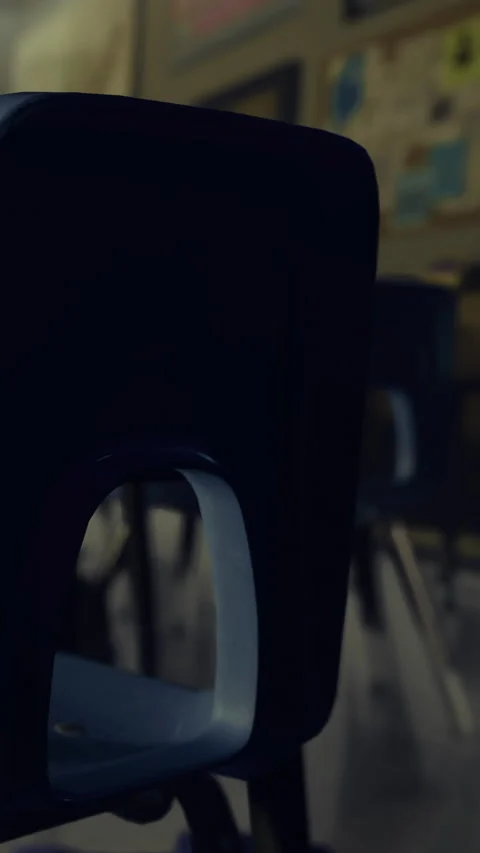 Empty classroom shows desks and chairs in a learning environment setting Stock Footage 334174673