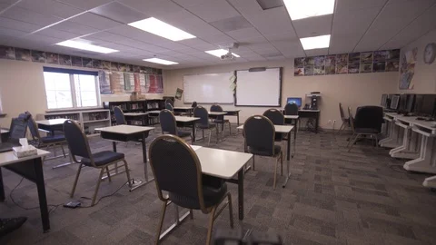 Empty Classroom Slider Shot Stock Footage 88013374