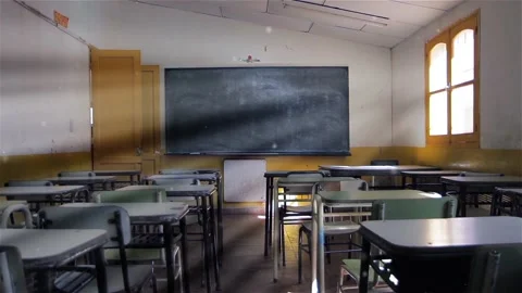 Empty Classroom with Sun Rays in a Public School in Susques, Argentina. Stock-Footage 105334512
