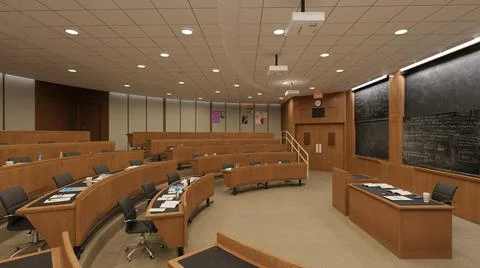 Empty classroom university or collage back to school 3d illustration Stock Illustration