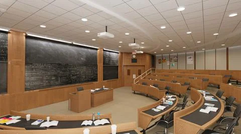 Empty classroom university or collage back to school 3d illustration Stock Illustration