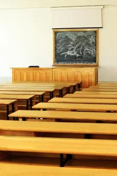 Empty classroom view Stock Photos