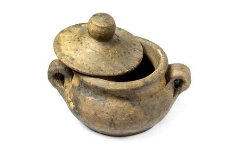 Empty clay pot isolated Stock Photos