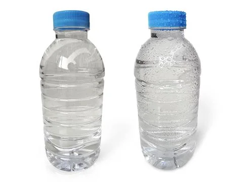 Empty clean and clear water bottle isolated on with isolated on a white backg Stock Photos