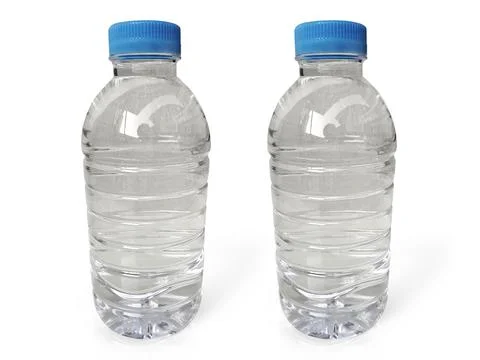 Empty clean and clear water bottle isolated on with isolated on a white backg Stock Photos