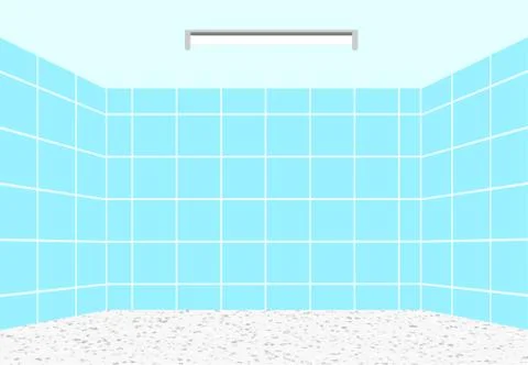 Empty clean bathroom in vector design, perspective Stock Illustration