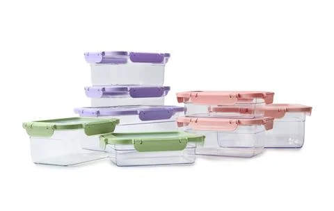 Empty clean boxes for products on white background Stock Photos