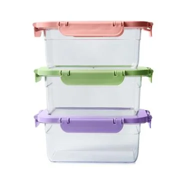 Empty clean boxes for products on white background 스톡 사진