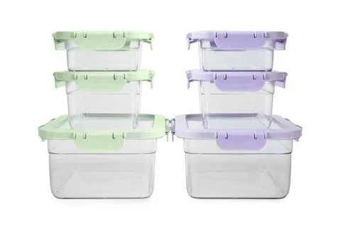 Empty clean boxes for products on white background Stock Photos