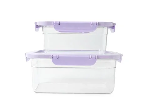 Empty clean boxes for products on white background Stock Photos