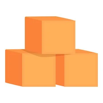 Empty clean cubes icon cartoon vector. Castle shape Stock Illustration