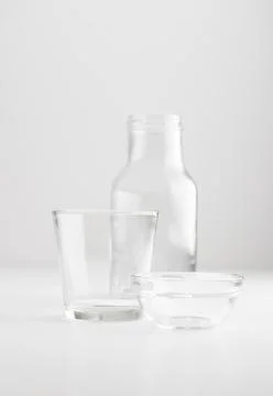 Empty clean glassware on white background Stock Photos