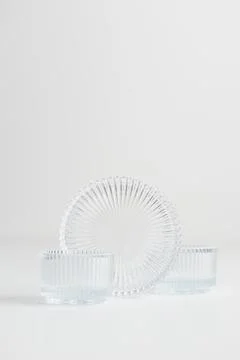 Empty clean glassware on white background Foto stock