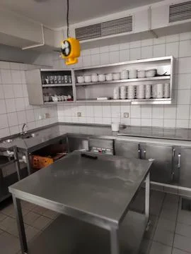 Empty Clean Kitchen Scene 스톡 사진