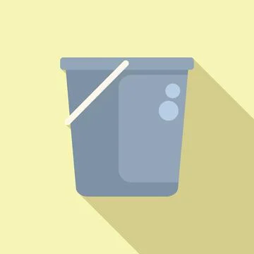 Empty cleaning bucket with handle casting long shadow Illustrazione stock