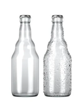 Empty Clear Beer Bottle Stock Illustration
