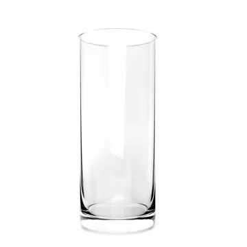 Empty clear beer or water glass. Isolated on white background.3D Rendering. Stock Illustration