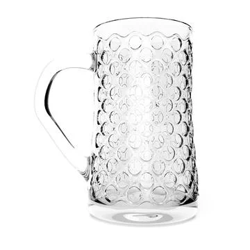 Empty clear beer or water glass. Isolated on white background.3D Rendering. Stock Illustration