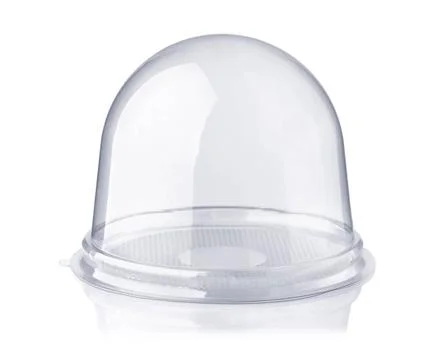 Empty clear dome plastic PET container Empty clear dome plastic PET packag... Foto stock