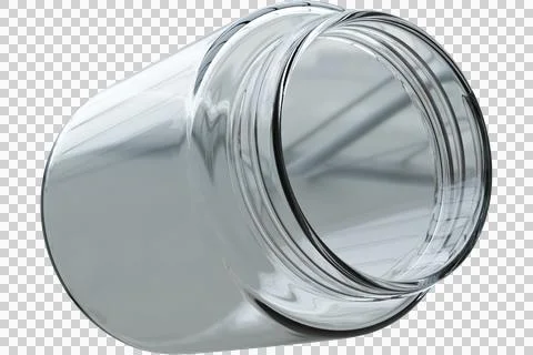 Empty clear glass jar with silver interior reflecting light Stock Illustration