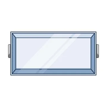 Empty clear glass serving tray container Stock Illustration