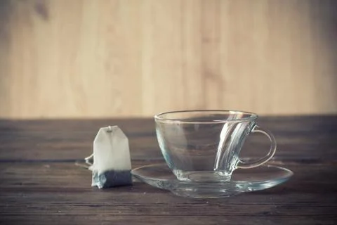 Empty clear glass of tea Stock Photos
