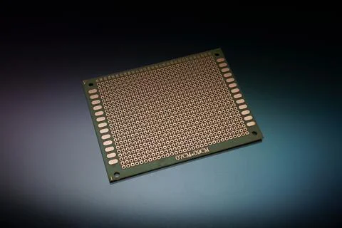 Empty clear universal prototype printed circuit board on background Stock Photos