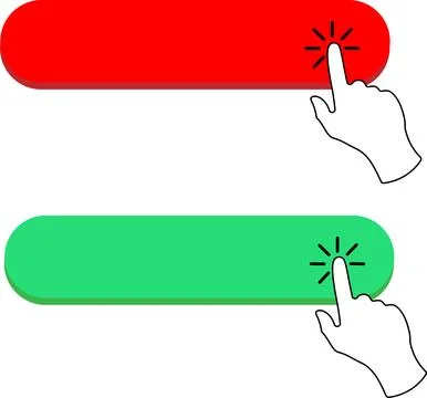 Empty click here buttons collection with hand pointer Stockillustratie