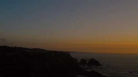 Empty cliff in dark sunset dusk before night time Video stock 264043865