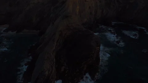Empty cliff in dark sunset dusk before night time Stock Footage 265670420