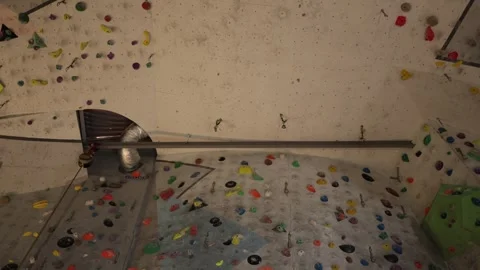 Empty climbing wall before training. Stock Footage 339287771
