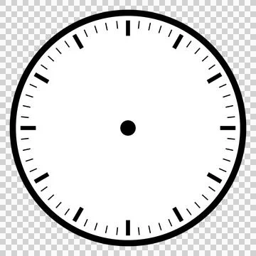 An empty clock icon with no hands, marked in minute increments. Stock-Illustration