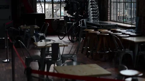 Empty closed bar due coronavirus pandemic Stock Footage 151927939