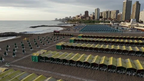 Empty closed beach resort. No people for coronavirus crisis. Stock Footage 152958583