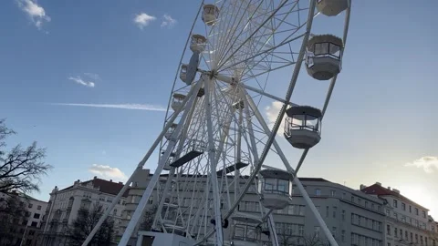 Empty Closed Big Carousel Stock Footage 263810100
