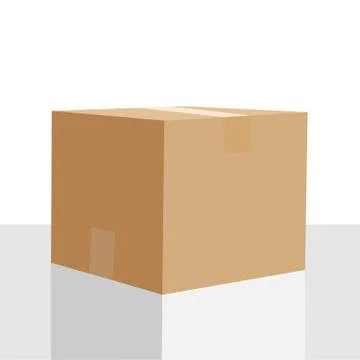 Empty closed box mockup, post container for goods delivery and storage Stock-Illustration