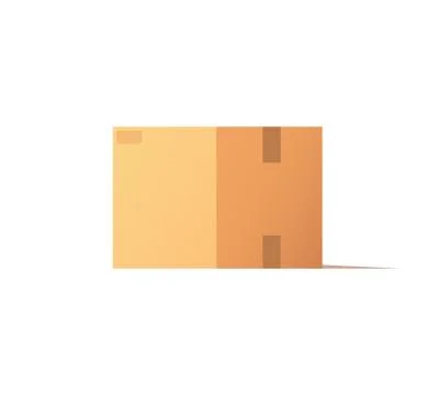 Empty Closed Box Mockup, Post Container for Goods Stock Illustration