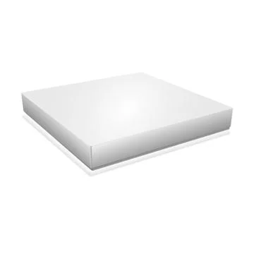 Empty closed cardboard pizza box vector mockup isolated Stock Illustration
