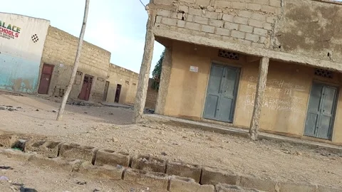 Empty Closed Shop Units For Rent Semi Urban Area Kano Nigeria Stock Footage 330600011