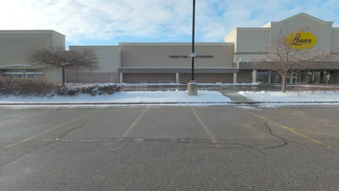 Empty closed shopping mall in Toronto area COVID 19 pandemic lockdown 動画素材 145948433