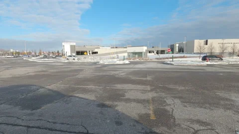 Empty closed shopping mall in Toronto area COVID 19 pandemic lockdown Video stock 145954283