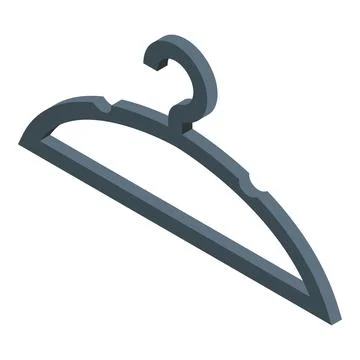 Empty clothes hanger isolated on white background isometric view Stock Illustration