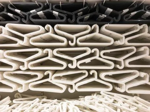 Empty clothes hanger on the line Foto stock