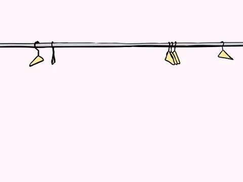 Empty Clothes Hangers on Rod Stock Illustration
